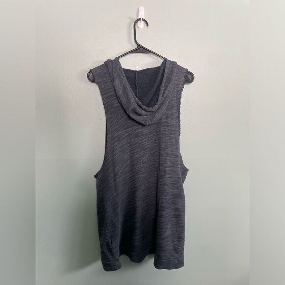 Project Social T X Out from Under Grey Sleeveless Hooded Muscle Sweatshirt SZ S - Picture 7 of 8